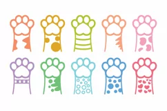 Cat Paws SVG, Cat Feet and Paws Footprints 10 Designs Product Image 2