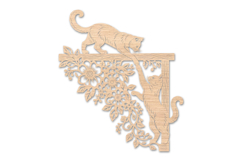 Cat Floral Laser Cut Wall Art Product Image 2