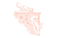 Cat Floral Laser Cut Wall Art Product Image 3