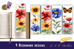 Flowers Bookmark Sublimation Floral Printable Product Image 1