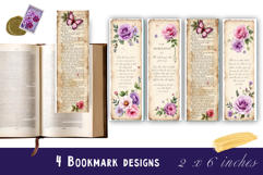 Flowers Bookmark Sublimation Floral Printable Product Image 1