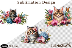 Funny Cats Sublimation |Flowers Cat Print Product Image 1