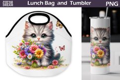 Fluffy Cat Lunch Bag | Cute Cat Lunch Bag Sublimation Product Image 1