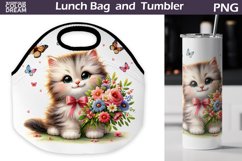 Fluffy Cat Lunch Bag | Cute Cat Lunch Bag Sublimation Product Image 1