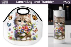 Fluffy Cat Lunch Bag | Cute Cat Lunch Bag Sublimation Product Image 1