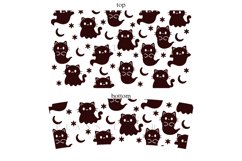 cat ghost halloween 40oz quencher tumbler sublimation wrap uv dtf wrap SVG high resolution transparent background