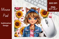Cat Girl with a Soccer Ball Sublimation PNG 3 Product Image 1