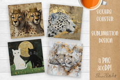 Funny Cat Coaster Sublimation| cats Coasters Product Image 1