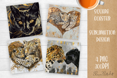 Funny Cat Coaster Sublimation| cats Coasters Product Image 1