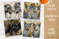 Funny Cat Coaster Sublimation| cats Coasters Product Image 1