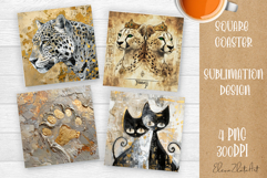 Funny Cat Coaster Sublimation| cats Coasters Product Image 1
