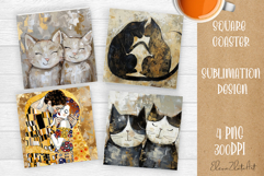 Funny Cat Coaster Sublimation| cats Coasters Product Image 1