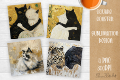 Funny Cat Coaster Sublimation| cats Coasters Product Image 1