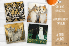 Funny Cat Coaster Sublimation| cats Coasters Product Image 1