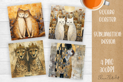 Funny Cat Coaster Sublimation| cats Coasters Product Image 1