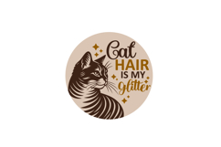 Cat Hair is My Glitter Round Welcome Door Sign Product Image 2