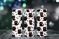 cat halloween skinny tumbler sublimation wrap with high resolution and transparant background are for 20oz and 30oz skinny tumbler