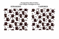 cat halloween skinny tumbler sublimation wrap with high resolution and transparant background are for 20oz and 30oz skinny tumbler