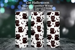 cat halloween skinny tumbler sublimation wrap with high resolution and transparant background are for 20oz and 30oz skinny tumbler