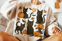 Halloween Vintage Cat PNG, Ghost Cat PNG, Spooky Cat PNG Product Image 1