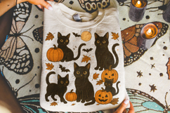 Halloween Vintage Cat PNG, Ghost Cat PNG, Spooky Cat PNG Product Image 3
