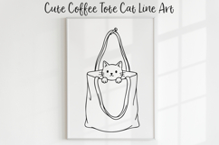 Cute Cat Line Art SVG PNG, Funny Cat Clipart, Minimal Cat. Product Image 1