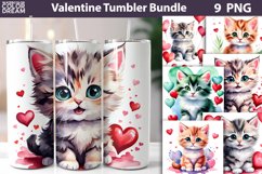 Watercolor Cat Valentine Tumbler Bundle I Cute Cat Tumbler Product Image 1