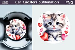 Cute Cat Car Coaster | Kitty Coaster | Car Coaster Product Image 1