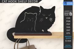 Cat Shaped hook Laser Cut |Shelf Sitter|Home Decor| CNC File Product Image 1