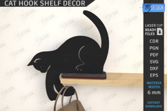 Cat Shaped hook Laser Cut |Shelf Sitter|Home Decor| CNC File Product Image 1