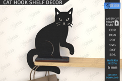 Cat Shaped hook Laser Cut |Shelf Sitter|Home Decor| CNC File Product Image 1