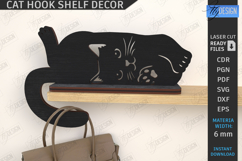 Cat Shaped hook Laser Cut |Shelf Sitter|Home Decor| CNC File Product Image 1