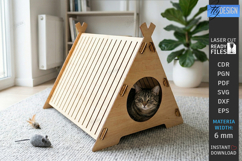 Cat House Laser Cut | Pets | Wooden Mini Houses | Pet Home Product Image 1