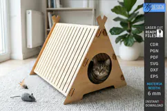 Cat House Laser Cut | Pets | Wooden Mini Houses | Pet Home Product Image 1