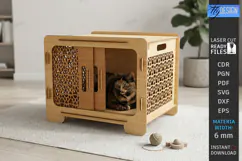 Cat House Laser Cut | Pets | Wooden Mini Houses | Pet Home Product Image 1