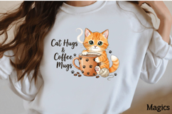 Cat hug and coffee mugs png Product Image 2