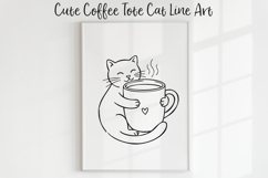 Cute Cat Line Art SVG PNG, Funny Cat Clipart, Minimal Cat. Product Image 1