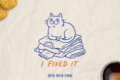 Funny Cat SVG PNG, Sarcastic Quote, Hand Drawn Cat Clipart. Product Image 1