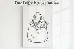 Cute Cat Line Art SVG PNG, Funny Cat Clipart, Minimal Cat. Product Image 1