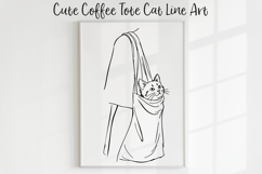 Cute Cat Line Art SVG PNG, Funny Cat Clipart, Minimal Cat. Product Image 1