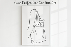 Cute Cat Line Art SVG PNG, Funny Cat Clipart, Minimal Cat. Product Image 1