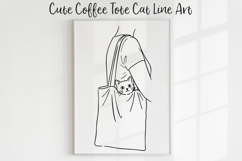 Cute Cat Line Art SVG PNG, Funny Cat Clipart, Minimal Cat. Product Image 1