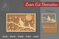 Cat in The Tree Laser Cut Home Decor SVG Product Image 1