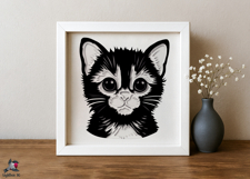 Kitten Little Cat Animal Lightbox SVG Papercut template Product Image 2