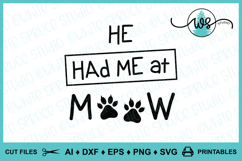 Cat Logo SVG, Had Me At Meow, Cat Saying, Cat Paws, Cat SVG Product Image 6