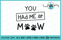 Cat Logo SVG, Had Me At Meow, Cat Saying, Cat Paws, Cat SVG Product Image 5