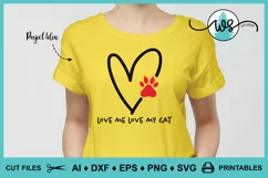 Cat Logo SVG, Love My Cat, Cat Saying, Cat Paw, Cat SVG Product Image 2