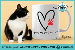 Cat Logo SVG, Love My Cat, Cat Saying, Cat Paw, Cat SVG Product Image 3