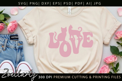Cat Love SVG PNG EPS DXF Paw Prints Pet Cat Mom SVG Cut File Product Image 2