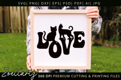 Cat Love SVG PNG EPS DXF Paw Prints Pet Cat Mom SVG Cut File Product Image 5